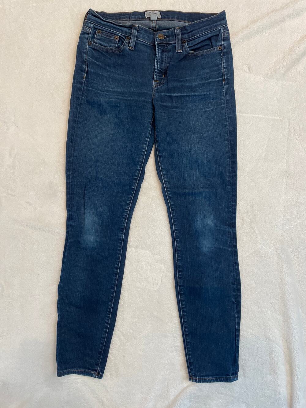 J. CREW Toothpick Skinny Jeans Women's 28 High Rise Stretch Denim Medium Wash